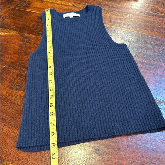 NakedCashmere Navy Blue Cashmere Stretch Ribbed Knit Sleeveless Top size Small - Picture 11 of 11